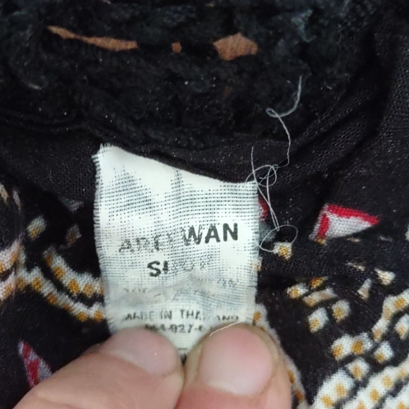 Crocheted Waist Black Patterned Maxi Skirt - Picture 6 of 8